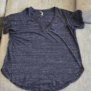 Women's Blue V-Neck Top